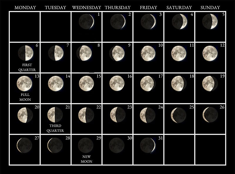 Moon phases image - January 2025