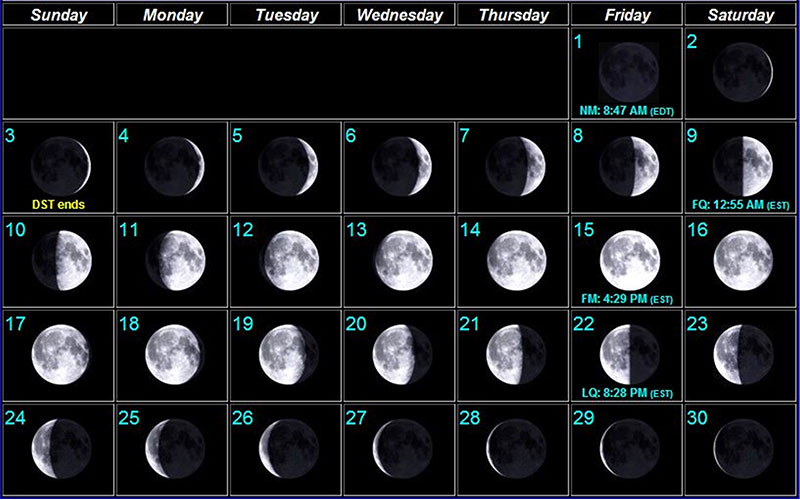 Moon phases image - November 2024